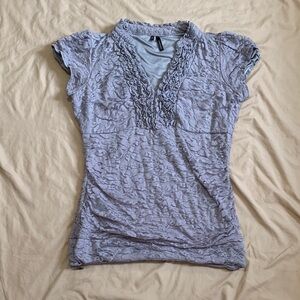 Maurices Gray Ruffled Blouse